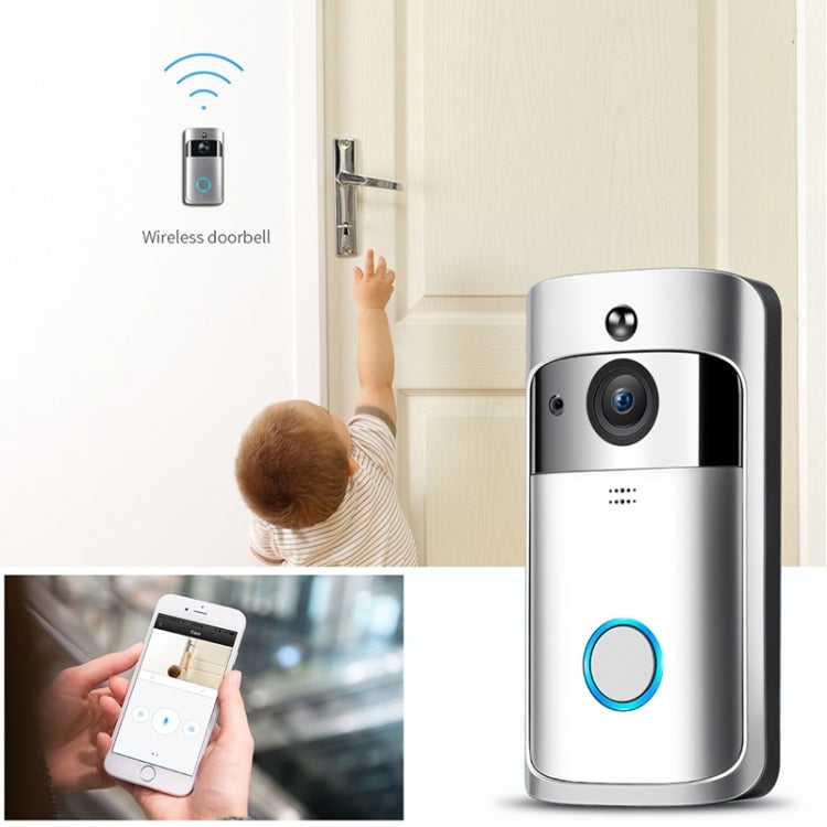 M4 720P Smart WIFI พลังงานต่ำเป็นพิเศษวิดีโอ PIR ออดภาพพร้อมช่องใส่แบตเตอรี่ 3 ช่องรองรับโทรศัพท์มือถือการตรวจสอบระยะไกลและการมองเห็นตอนกลางคืนและเลนส์กล้องมุมกว้าง 166 องศา