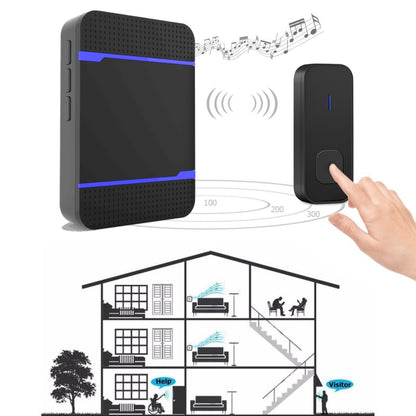 P7 110dB ไร้สาย IP55 กันน้ำใช้พลังงานต่ำเครื่องรับสัญญาณออด WiFi พร้อมไฟกลางคืน, ตัวเลือกเพลง 53 รายการ, ระยะรับ: 300 ม., N15K-1T1-B White, N15K-1T1-B Black