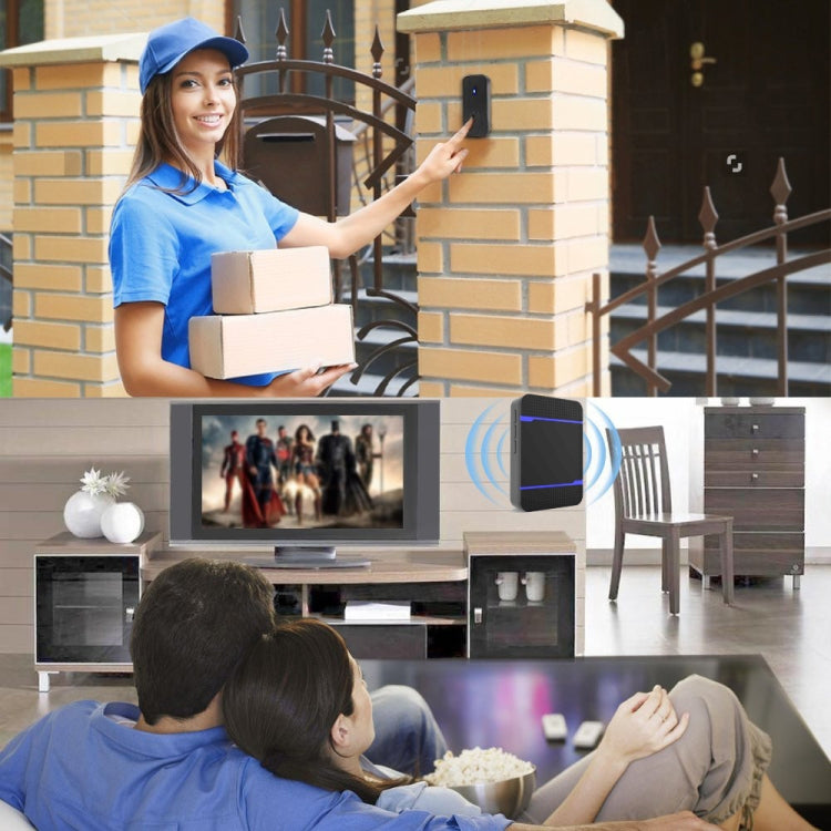 P7 110dB ไร้สาย IP55 กันน้ำใช้พลังงานต่ำเครื่องรับสัญญาณออด WiFi พร้อมไฟกลางคืน, ตัวเลือกเพลง 53 รายการ, ระยะรับ: 300 ม., N15K-1T1-B White, N15K-1T1-B Black