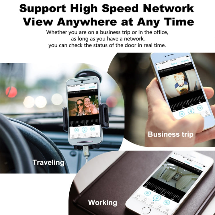 M200B WiFi ออดวิดีโอปุ่มสี่เหลี่ยมอัจฉริยะรองรับการตรวจจับการเคลื่อนไหวด้วยอินฟราเรด & อัตราการปรับตัว & อินเตอร์คอมสองทาง & รีโมท / PIR Wakeup, M200B