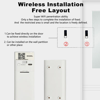 M200B WiFi ออดวิดีโอปุ่มสี่เหลี่ยมอัจฉริยะรองรับการตรวจจับการเคลื่อนไหวด้วยอินฟราเรด & อัตราการปรับตัว & อินเตอร์คอมสองทาง & รีโมท / PIR Wakeup, M200B