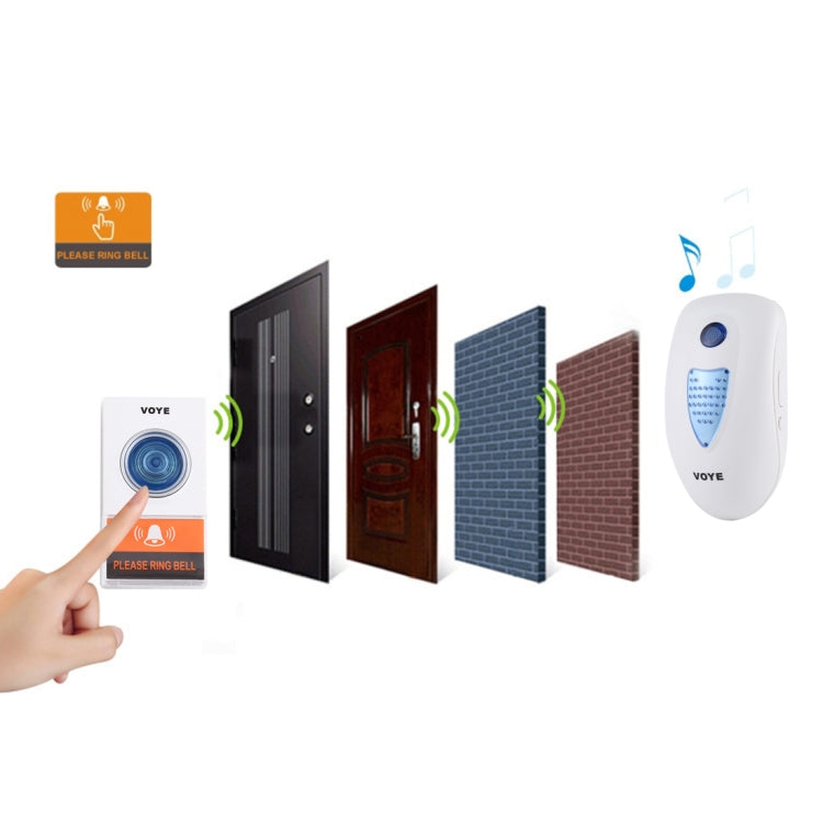 VOYE V003A Home Music รีโมทออดไร้สายพร้อมเสียงโพลีโฟนี 38 เสียง, ปลั๊ก US, V003A