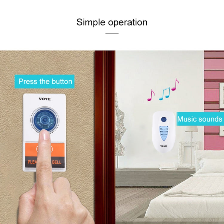 VOYE V003A Home Music รีโมทออดไร้สายพร้อมเสียงโพลีโฟนี 38 เสียง, ปลั๊ก US, V003A