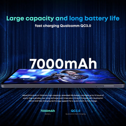 ไม่มีคีย์บอร์ด, Android 11, Qualcomm Snapdragon 662 Octa Core สูงสุด 2.0GHz, รองรับ Dual SIM & Bluetooth & WiFi & TF Card (สีดำ + สีน้ำเงิน), HiPad Pro 8GB+128GB