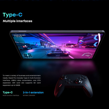 ไม่มีคีย์บอร์ด, Android 11, Qualcomm Snapdragon 662 Octa Core สูงสุด 2.0GHz, รองรับ Dual SIM & Bluetooth & WiFi & TF Card (สีดำ + สีน้ำเงิน), HiPad Pro 8GB+128GB