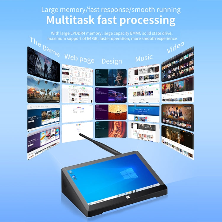 Windows 10 Intel Celeron N4020 Dual Core สูงสุด 2.8GHz, รองรับ WiFi & Bluetooth & TF Card & HDMI & RJ45, US Plug, 4GB+64GB