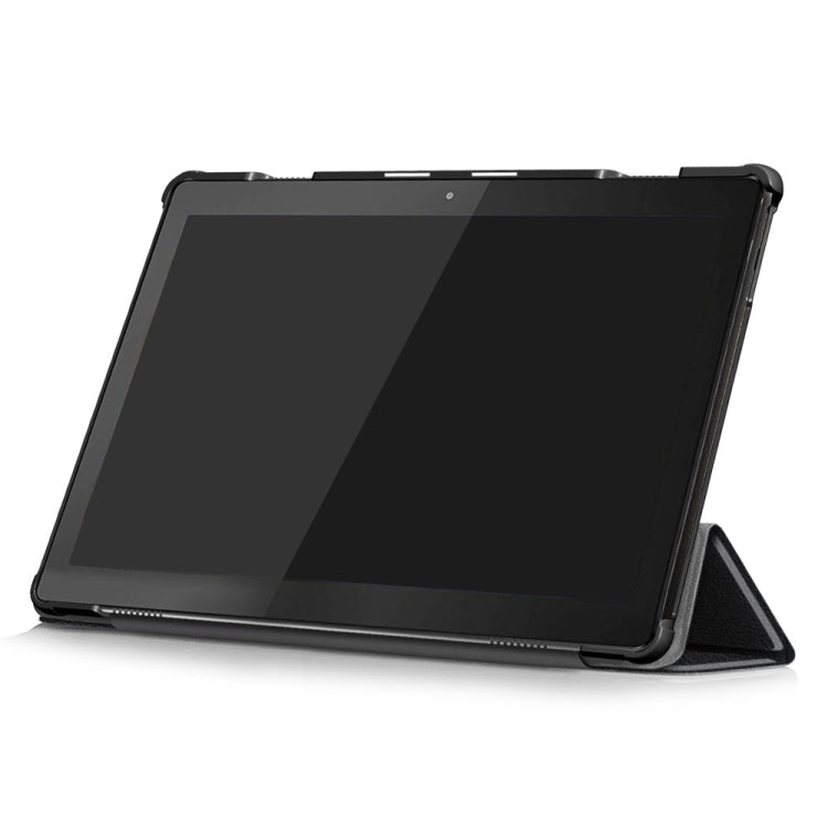 ซองหนังพลิกเปลี่ยนรูปพื้นผิวคัสเตอร์ 3 พับสำหรับ Lenovo Tab M10 TB-X605F / X505F