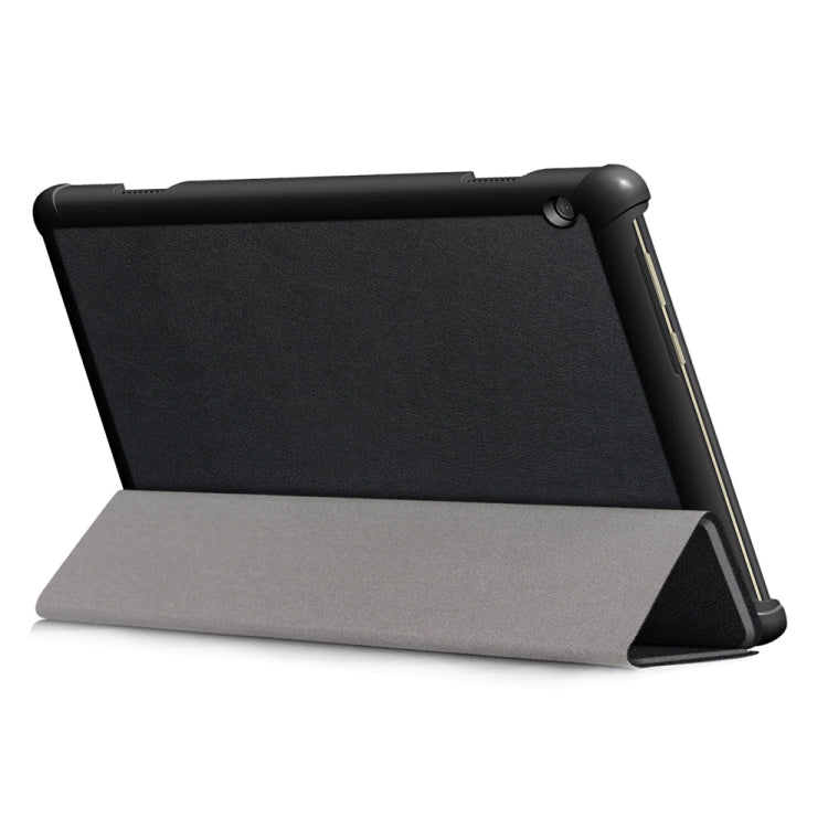 ซองหนังพลิกเปลี่ยนรูปพื้นผิวคัสเตอร์ 3 พับสำหรับ Lenovo Tab M10 TB-X605F / X505F