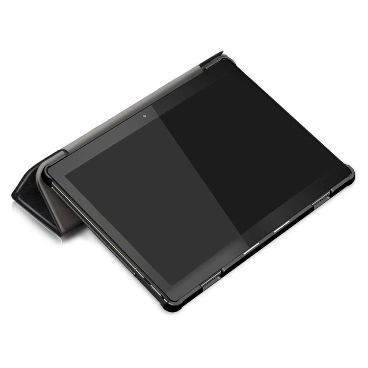 ซองหนังพลิกเปลี่ยนรูปพื้นผิวคัสเตอร์ 3 พับสำหรับ Lenovo Tab M10 TB-X605F / X505F