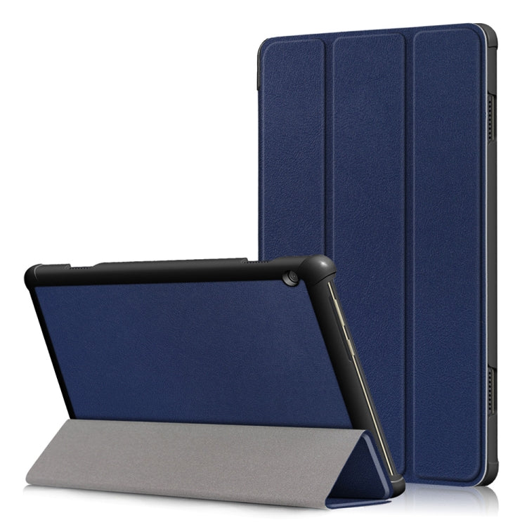 ซองหนังพลิกเปลี่ยนรูปพื้นผิวคัสเตอร์ 3 พับสำหรับ Lenovo Tab M10 TB-X605F / X505F