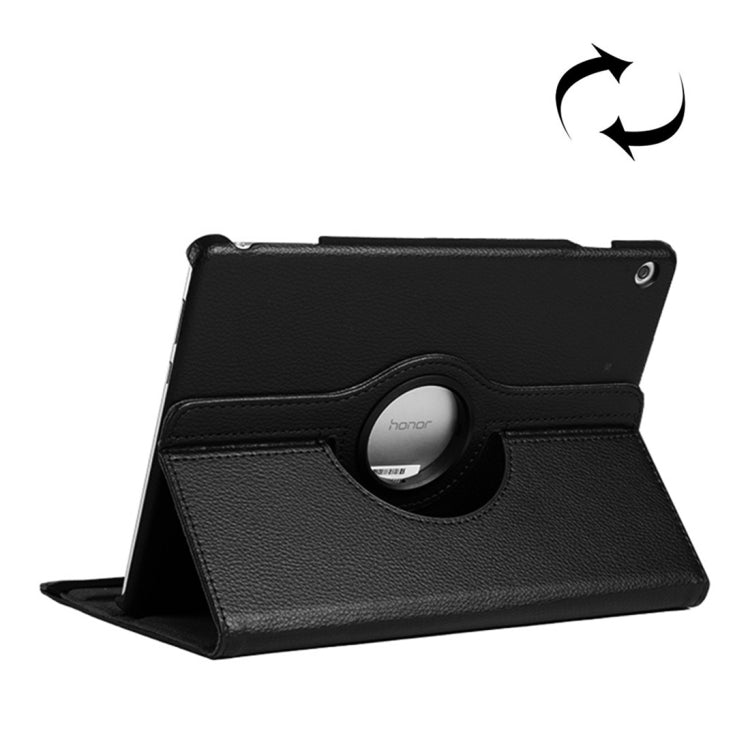 ซองหนังหมุนได้ 360 องศาเนื้อลิ้นจี่แนวนอนสำหรับ Huawei MediaPad T5 10.1 พร้อมตัวยึด, For MediaPad T5 10.1