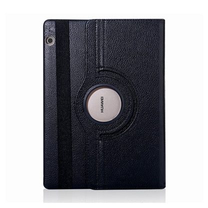 ซองหนังหมุนได้ 360 องศาเนื้อลิ้นจี่แนวนอนสำหรับ Huawei MediaPad T5 10.1 พร้อมตัวยึด, For MediaPad T5 10.1