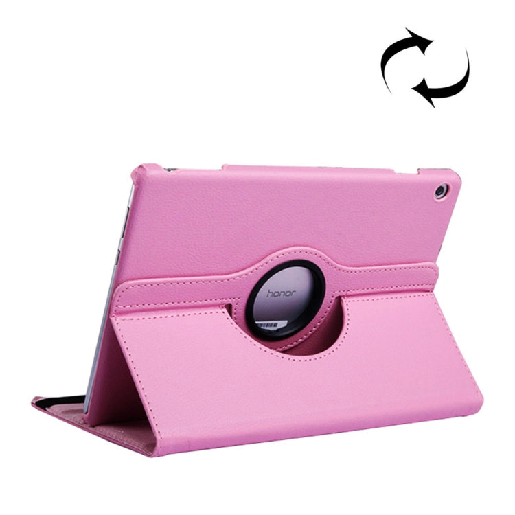 ซองหนังหมุนได้ 360 องศาเนื้อลิ้นจี่แนวนอนสำหรับ Huawei MediaPad T5 10.1 พร้อมตัวยึด, For MediaPad T5 10.1