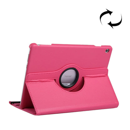 ซองหนังหมุนได้ 360 องศาเนื้อลิ้นจี่แนวนอนสำหรับ Huawei MediaPad T5 10.1 พร้อมตัวยึด, For MediaPad T5 10.1