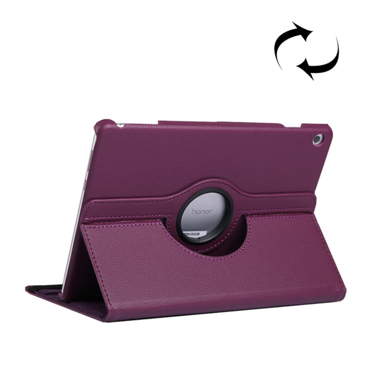 ซองหนังหมุนได้ 360 องศาเนื้อลิ้นจี่แนวนอนสำหรับ Huawei MediaPad T5 10.1 พร้อมตัวยึด, For MediaPad T5 10.1