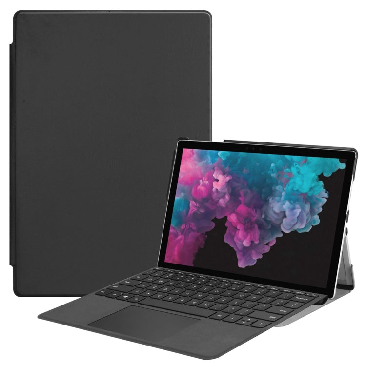 ซองหนัง PU พลิกแนวนอนพื้นผิวคัสเตอร์สำหรับ Microsoft Surface Pro 4 / 5 / 6 / 7 12.3 นิ้วพร้อมตัวยึดและช่องเสียบปากกา