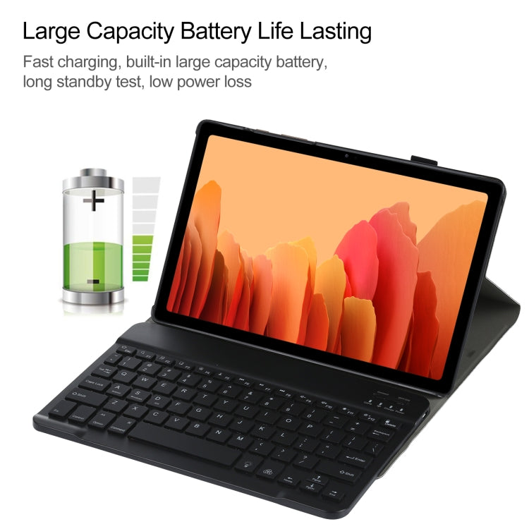 A500S แป้นพิมพ์แบ็คไลท์บลูทูธแบบถอดได้ Ultrathin เคสแท็บเล็ตหนังพลิกแนวนอนพร้อมตัวยึดสำหรับ Samsung Galaxy Tab A7 10.4 (2020) T500 / T505, For Samsung Galaxy Tab A7 10.4 (2020)