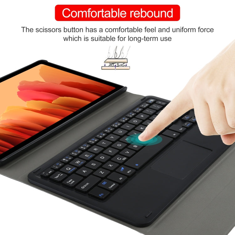 A500-A แป้นพิมพ์บลูทูธที่ถอดออกได้ Ultrathin เคสแท็บเล็ตหนังพลิกแนวนอนพร้อมทัชแพดและตัวยึดสำหรับ Samsung Galaxy Tab A7 10.4 (2020) T500 / T505, For Samsung Galaxy Tab A7 10.4 (2020)