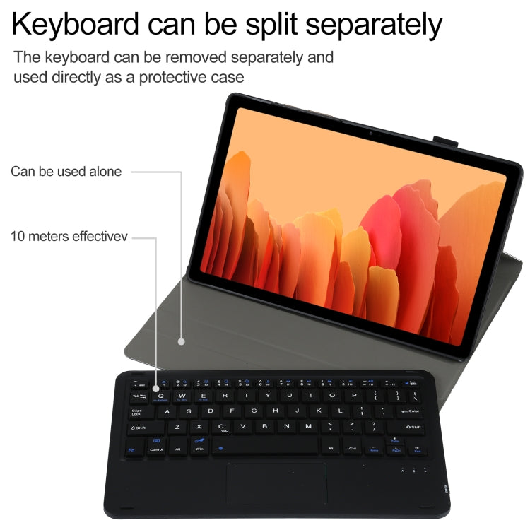 A500-A แป้นพิมพ์บลูทูธที่ถอดออกได้ Ultrathin เคสแท็บเล็ตหนังพลิกแนวนอนพร้อมทัชแพดและตัวยึดสำหรับ Samsung Galaxy Tab A7 10.4 (2020) T500 / T505, For Samsung Galaxy Tab A7 10.4 (2020)