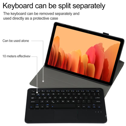 A500-A แป้นพิมพ์บลูทูธที่ถอดออกได้ Ultrathin เคสแท็บเล็ตหนังพลิกแนวนอนพร้อมทัชแพดและตัวยึดสำหรับ Samsung Galaxy Tab A7 10.4 (2020) T500 / T505, For Samsung Galaxy Tab A7 10.4 (2020)