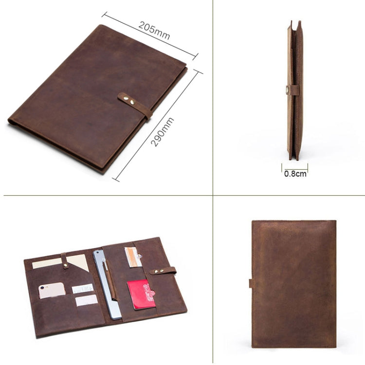 CF2002 สำหรับ iPad Pro 10.5 นิ้ว Retro Crazy Horse Texture หัวเข็มขัดมัลติฟังก์ชั่นแท็บเล็ตพีซีเคสหนังป้องกันพร้อมกระเป๋าโทรศัพท์มือถือ / โน๊ตบุ๊คและช่องเสียบการ์ด, For iPad Pro 10.5 inch