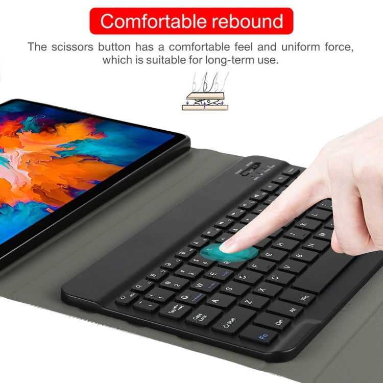 AM13 2 in 1 คีย์บอร์ดบลูทูธแบบถอดได้ + เคสแท็บเล็ตหนังป้องกันพร้อมตัวยึดสำหรับ Lenovo Tab P11 Pro (TB-XJ706F), AM13