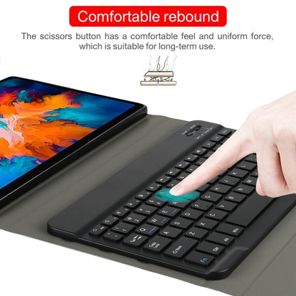 AM13 2 in 1 คีย์บอร์ดบลูทูธแบบถอดได้ + เคสแท็บเล็ตหนังป้องกันพร้อมตัวยึดสำหรับ Lenovo Tab P11 Pro (TB-XJ706F), AM13