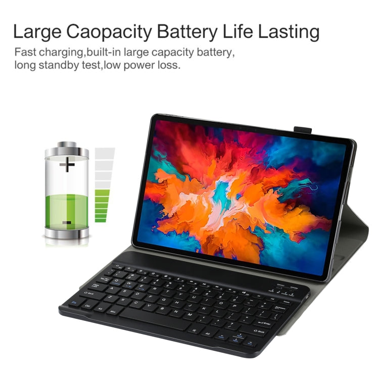 AM13 2 in 1 คีย์บอร์ดบลูทูธแบบถอดได้ + เคสแท็บเล็ตหนังป้องกันพร้อมตัวยึดสำหรับ Lenovo Tab P11 Pro (TB-XJ706F), AM13