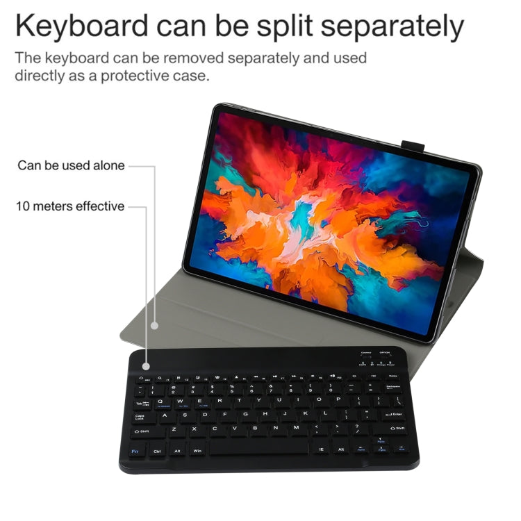 AM13 2 in 1 คีย์บอร์ดบลูทูธแบบถอดได้ + เคสแท็บเล็ตหนังป้องกันพร้อมตัวยึดสำหรับ Lenovo Tab P11 Pro (TB-XJ706F), AM13