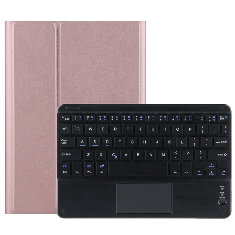DY-M10ReL-C 2 in 1 คีย์บอร์ดบลูทูธแบบถอดได้ + เคสแท็บเล็ตหนังป้องกันพร้อมทัชแพดและตัวยึดสำหรับ Lenovo Tab M10 FHD REL, For Lenovo Tab M10 FHD REL