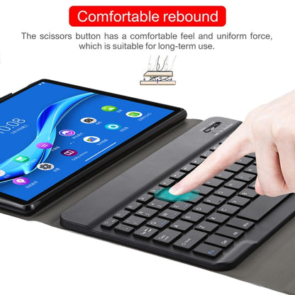 AM10 2 in 1 คีย์บอร์ดบลูทูธแบบถอดได้ + เคสแท็บเล็ตหนังป้องกันพร้อมตัวยึดสำหรับ Lenovo M10 FHD Plus 10.3 นิ้ว, AM10