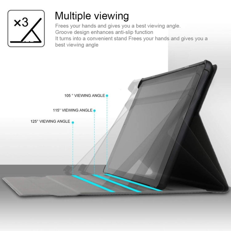 AM10 2 in 1 คีย์บอร์ดบลูทูธแบบถอดได้ + เคสแท็บเล็ตหนังป้องกันพร้อมตัวยึดสำหรับ Lenovo M10 FHD Plus 10.3 นิ้ว, AM10