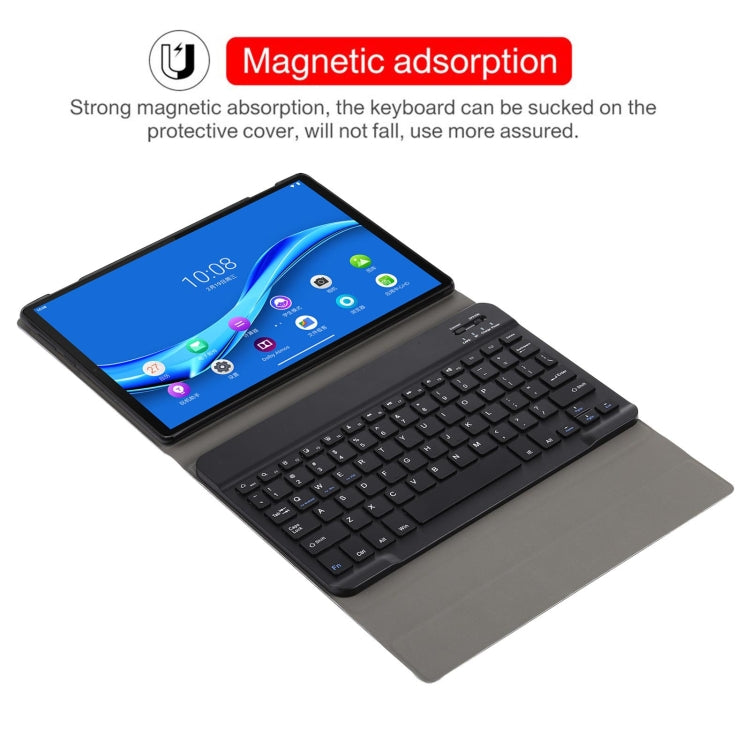 AM10 2 in 1 คีย์บอร์ดบลูทูธแบบถอดได้ + เคสแท็บเล็ตหนังป้องกันพร้อมตัวยึดสำหรับ Lenovo M10 FHD Plus 10.3 นิ้ว, AM10