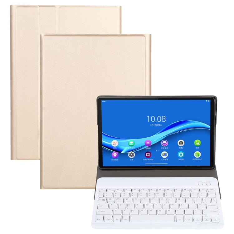 AM10 2 in 1 คีย์บอร์ดบลูทูธแบบถอดได้ + เคสแท็บเล็ตหนังป้องกันพร้อมตัวยึดสำหรับ Lenovo M10 FHD Plus 10.3 นิ้ว, AM10