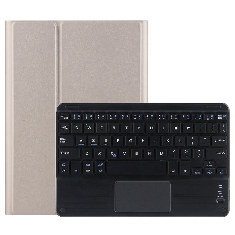 M10-C 2 in 1 คีย์บอร์ดบลูทูธแบบถอดได้ + เคสแท็บเล็ตหนังพร้อมทัชแพดและตัวยึดสำหรับ Lenovo Tab M10 TB-X505X, M10-C