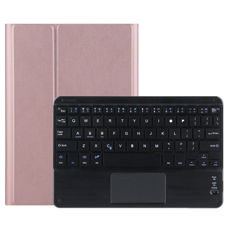 M10-C 2 in 1 คีย์บอร์ดบลูทูธแบบถอดได้ + เคสแท็บเล็ตหนังพร้อมทัชแพดและตัวยึดสำหรับ Lenovo Tab M10 TB-X505X, M10-C