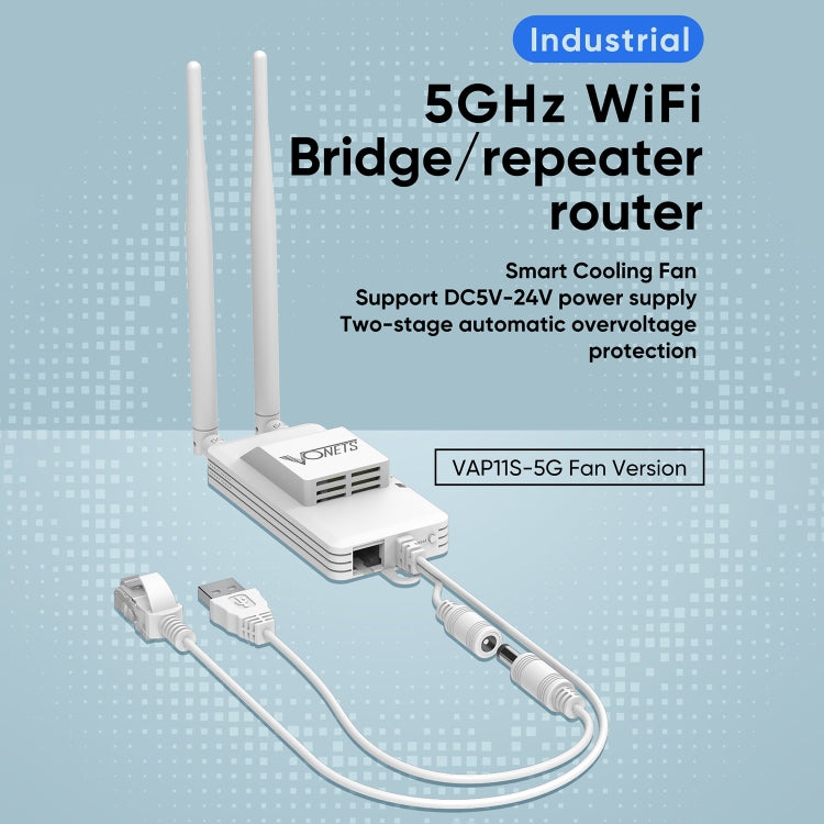 VONETS Mini Wireless Bridge 900Mbp WiFi Repeater พร้อม 2 เสาอากาศ