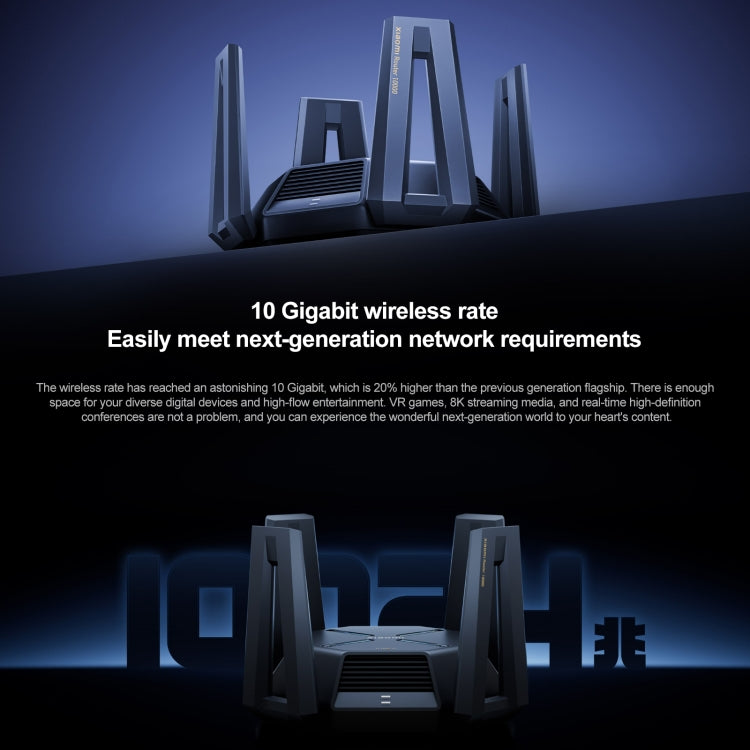 ต้นฉบับ Xiaomi WiFi Router 10 Gigabit Tri-Band Wireless Mesh Network Game Acceleration Repeater, US Plug, 10 Gigabit
