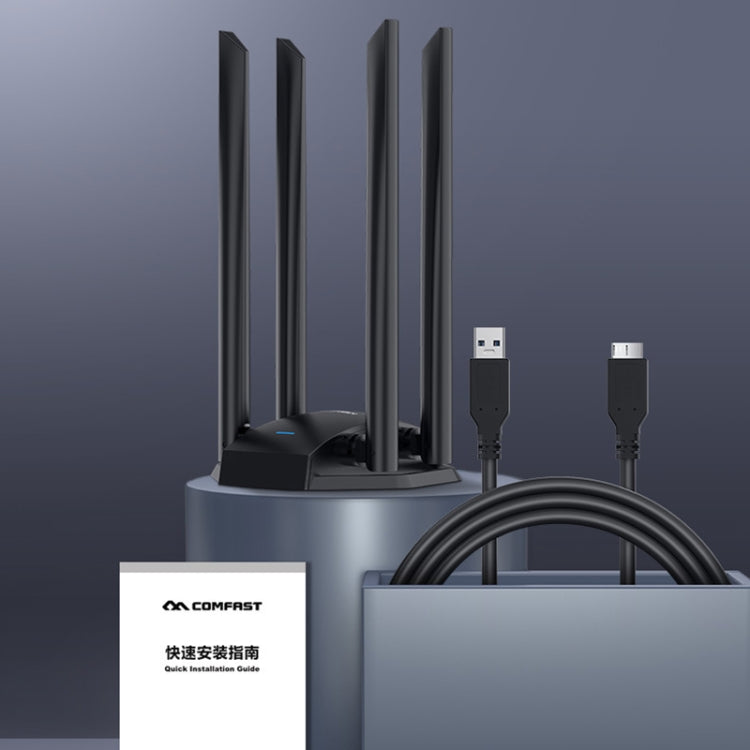 COMFAST CF-WU785AC 1300Mbps Dual-band Wifi USB Network Adapter พร้อม 4 เสาอากาศ, CF-WU785AC