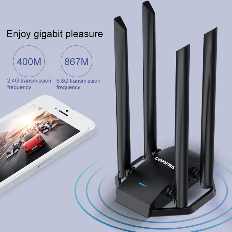 COMFAST CF-WU785AC 1300Mbps Dual-band Wifi USB Network Adapter พร้อม 4 เสาอากาศ, CF-WU785AC
