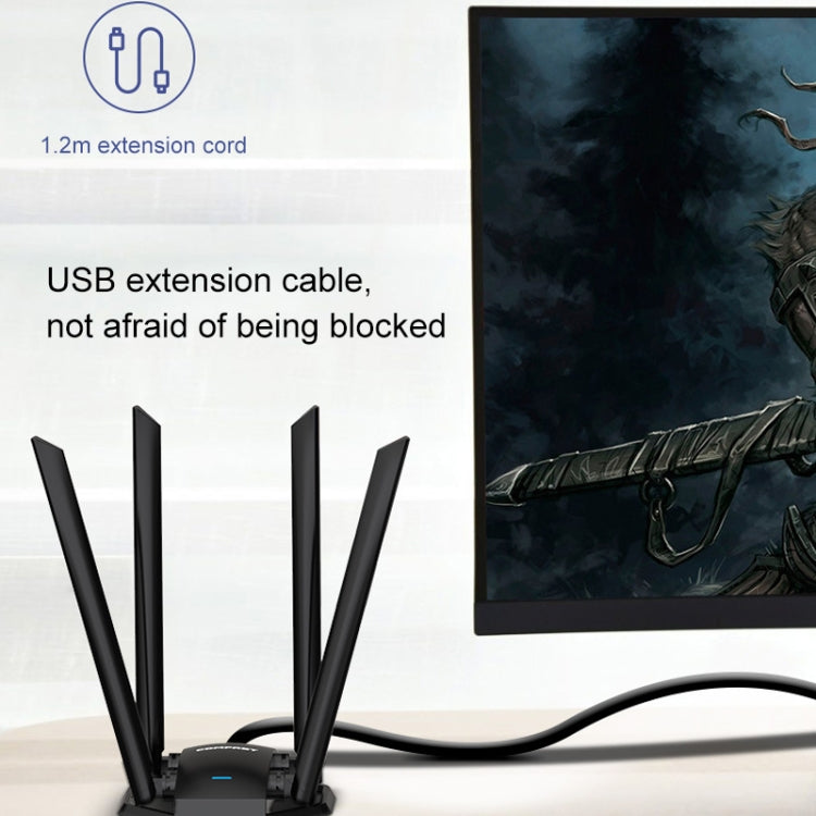 COMFAST CF-WU785AC 1300Mbps Dual-band Wifi USB Network Adapter พร้อม 4 เสาอากาศ, CF-WU785AC