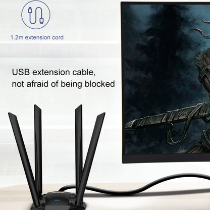 COMFAST CF-WU785AC 1300Mbps Dual-band Wifi USB Network Adapter พร้อม 4 เสาอากาศ, CF-WU785AC