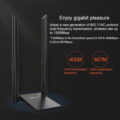 COMFAST CF-WU782ACV2 1300Mbps Dual-band Wifi USB Network Adapter พร้อม 2 เสาอากาศ, CF-WU782ACV2