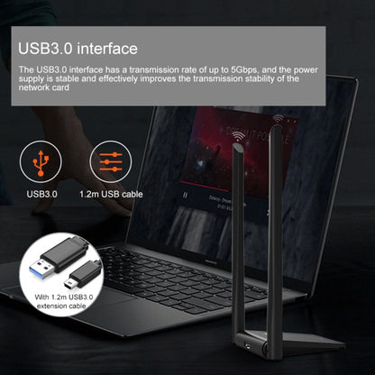 COMFAST CF-WU782ACV2 1300Mbps Dual-band Wifi USB Network Adapter พร้อม 2 เสาอากาศ, CF-WU782ACV2