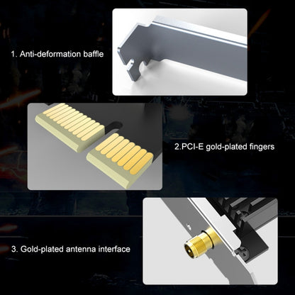 COMFAST CF-AX200 PRO 3000Mbps อะแดปเตอร์การ์ดเครือข่าย Bluetooth PCI-E Wifi พร้อมเสาอากาศ 2 เสา, CF-AX200 PRO