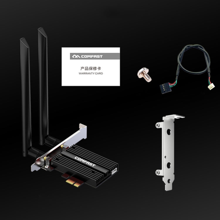 COMFAST CF-AX200 PRO 3000Mbps อะแดปเตอร์การ์ดเครือข่าย Bluetooth PCI-E Wifi พร้อมเสาอากาศ 2 เสา, CF-AX200 PRO