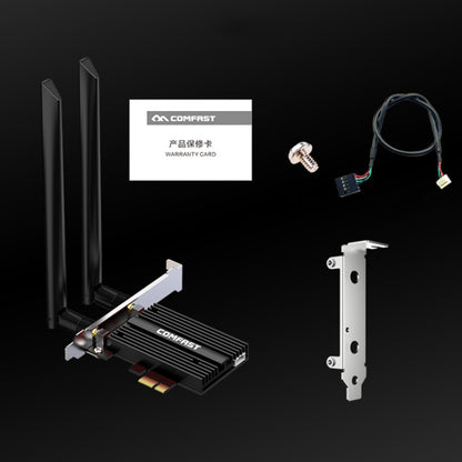 COMFAST CF-AX200 PRO 3000Mbps อะแดปเตอร์การ์ดเครือข่าย Bluetooth PCI-E Wifi พร้อมเสาอากาศ 2 เสา, CF-AX200 PRO
