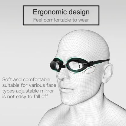 แว่นตาว่ายน้ำกันน้ำความละเอียดสูงพร้อมหมวกว่ายน้ำ, Swimming Goggles with Cap (Black), Swimming Goggles with Cap (Pink), Swimming Goggles with Cap (Blue)