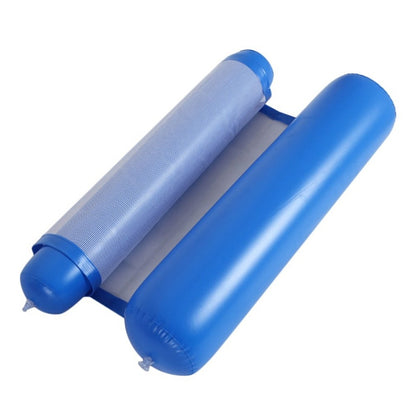 เปลลอยน้ำพนักพิง 2 ชั้น พร้อมตาข่าย ขนาด 130x73ซม, Size: 130x73cm (Sapphire Blue)