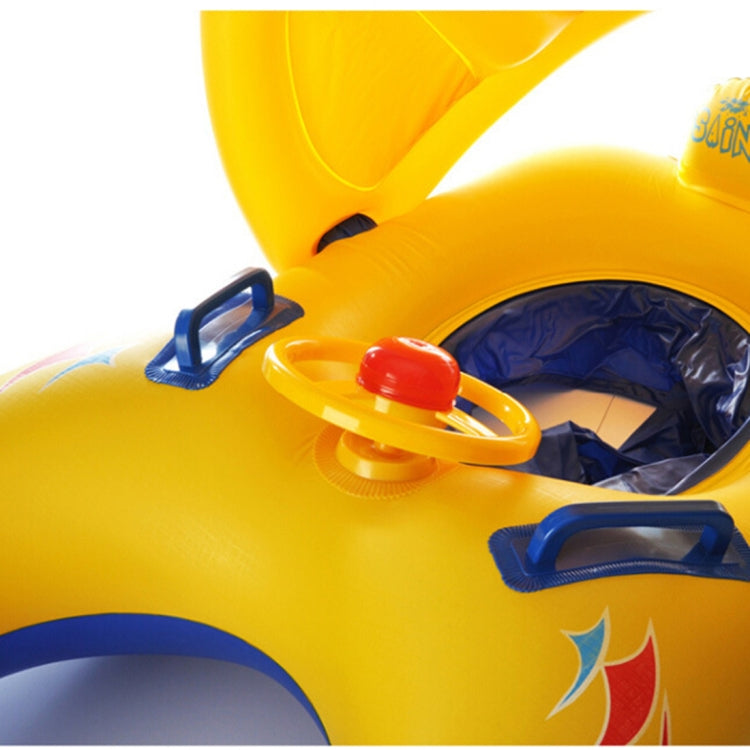 Water Fun Children Sunshade Swimming Circle Yacht, ขนาด 100x70cm, Yellow Pattern, Blue Marine Fish Pattern, Beige Marine Fish Pattern